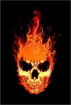 Flaming Skull Free Vector