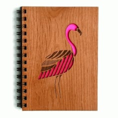 Flamingo wooden Notebook Cover Laser Cut Design CDR File