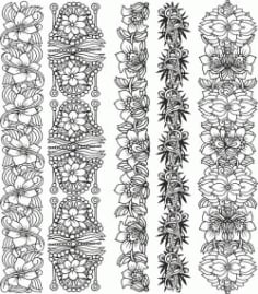 Floral Border For Print Or Laser Engraving Machines Free Vector CDR File