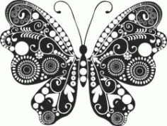 Floral Butterfly For Laser Engraving Machines Free Vector CDR File