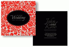 Floral gray invitation sleeve Vector File