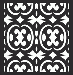 Floral Grill Screen Panel DXF File