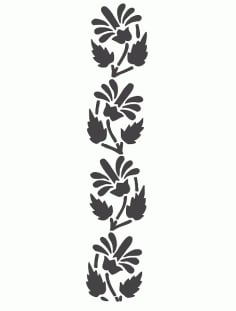 Floral Hinna Panel DXF File