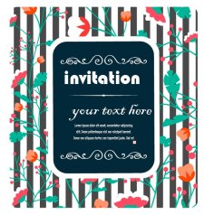 Floral Invitation Card Template Free Vector