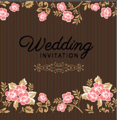 Floral leaves wedding invitation sleeve Vector File