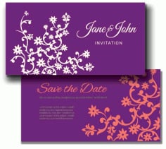 Floral Marriage Invitation Card Free Vector