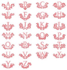 Floral Ornamental Alphabet Letters Vector File