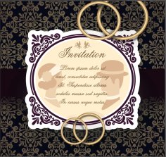 Floral Pattern Wedding Invitations Free Vector
