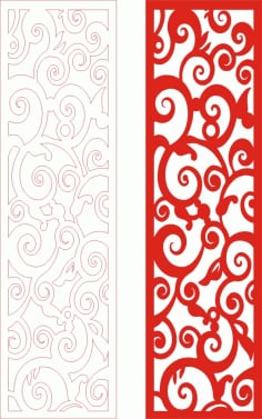Floral Rustic Background Screen Grille Panel Pattern Laser Cut CDR File
