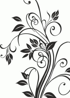 Floral Silhouettes Vector Art Laser Cut CDR File