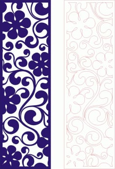 Floral Stock Illustration Room Dividers and Decorative Screens Laser Cut CDR File