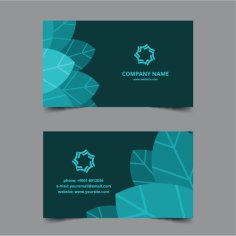 Floral Theme Business Card Template Free Vector