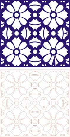 Floral Tile Catalog 111 Laser Cut CDR File