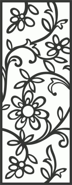 Floriated Privacy Outdoor Screens Panel DXF File