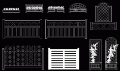 Flower Bed and Wooden Fence AutoCAD Drawing DWG File