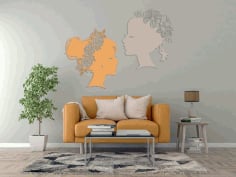 Flower Lady Wall Art Decal Free Vector Laser Cut Design CDR File