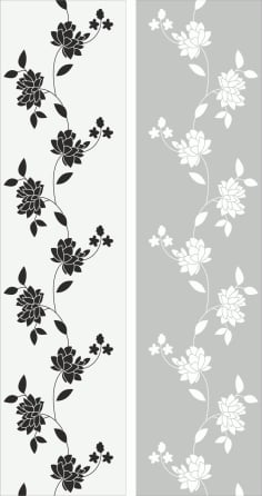 Flowers Glass Decal Vector Laser Cut CDR File