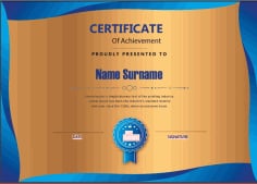 Fluid Certificate of Achievement Templates Vector File