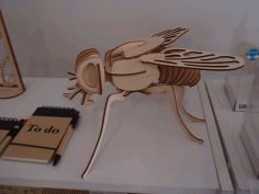 Fly 3D Woodcraft Hobby Wooden Model Laser Cut CDR File
