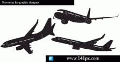 Flying Airplane Silhouette CDR File