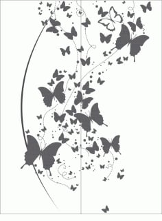 Flying Butterfly Clipart Black And White Vector CDR File