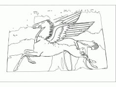 Flying Horse Silhouette DXF File