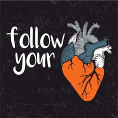 Follow Your Heart Sticker CDR Vectors File