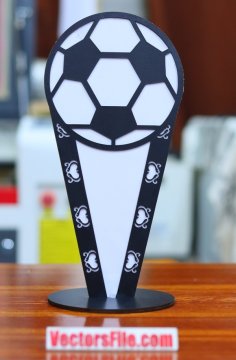 Football Champions Trophy Model Football Trophy Design Laser Cut 3mm DXF and CDR File