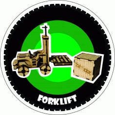Fork Lift Truck Laser Cut Wooden 3d Model Puzzle Kit Free DXF Vectors File