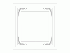 Frame With Floral Corners DXF File