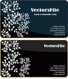 Free Floral Design Business Card Template Vector File