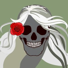 Free Girl Skull with Flower Free Vector