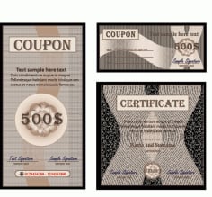 Free Vector Set Of Certificate Cover Design Elements