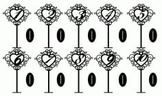 Freestanding Table Stand Numbers CDR File