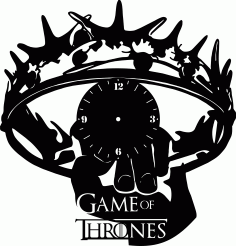 Game Of Thrones Wall Clock Template Laser Cut CDR File