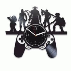Gamer Clock with Fighter Template CDR File