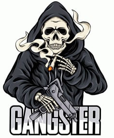 Gangster Silhouette T Shirt Laser Printing SVG File