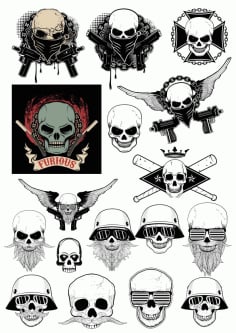 Gangster Skull Free Design CDR File