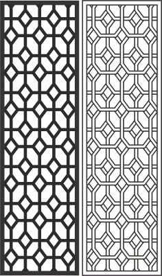 Gemoteric Grill Motif Design Room Divider and Background Screen Panels CDR File