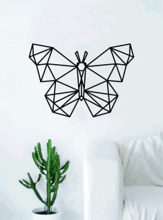 Geometric Butterfly Wall Art Laser Cut DXF File