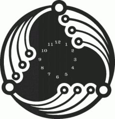 Geometric Mandala Modern Wall Clock Design DXF File