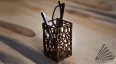 Geometric Pen Stand CNC Laser Cutting Free CDR File