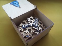 Gift Box with Ribbon Christmas Tree Snowflake Toys Monkey Dinosaurs Animal File for Laser Cutting