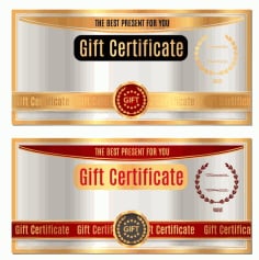 Gift Certificate Golden Template Vector File