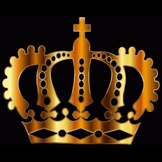 Gold Royal Crown Silhouette SVG File
