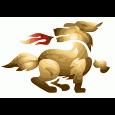 Gold Unicorn Vector SVG File