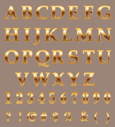 Golden Color Alphabet Capital Text Font Free Vector File