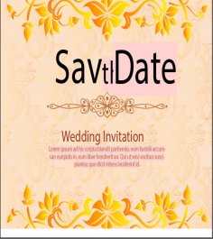 Golden Floral Wedding Invitation Template Free Vector
