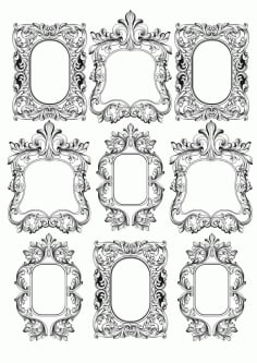 Gorgeous Baroque Frames Free CDR Vectors File