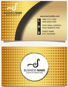 Gradient Geometric Business Card Template with Square Pattern Vector File